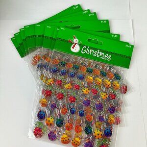 Christmas Crafts Holiday Sticker Pack - Colorful Bulb Ornament Designs Bundle